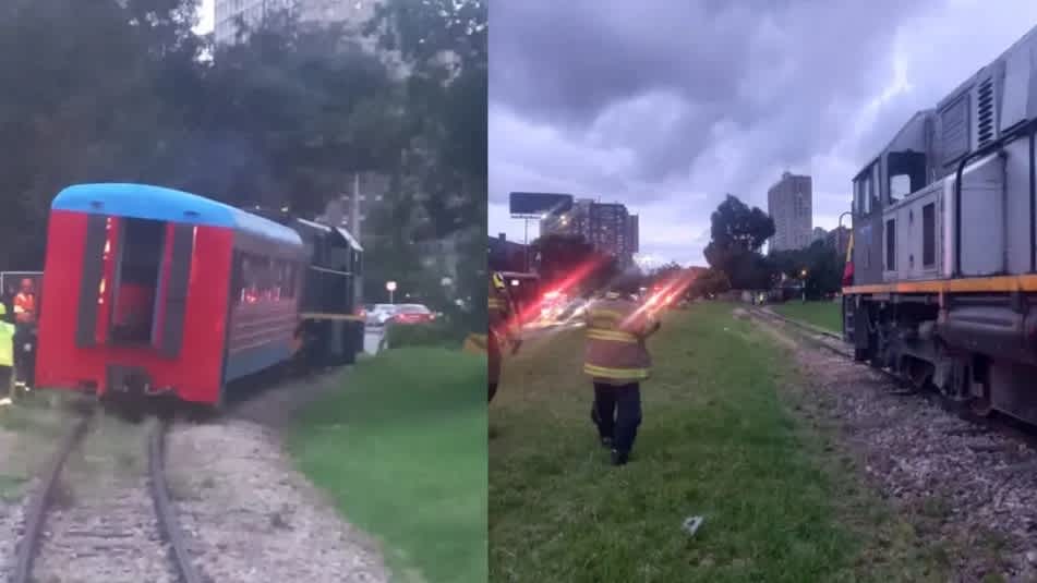 Imagen de Tren de la Sabana se descarrila en Bogota en la Carrera 30 sin heridos reportados
