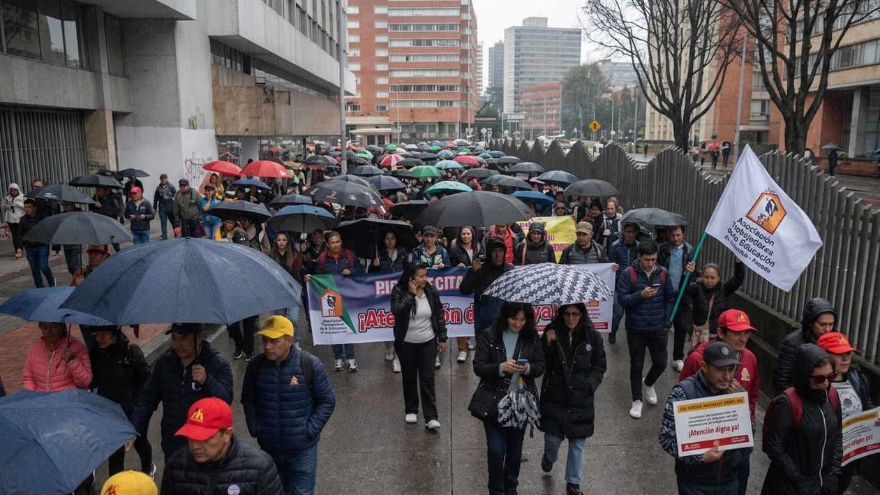 Imagen de Miles de docentes marcharon en Colombia para pedir mejoras en salud y salarios