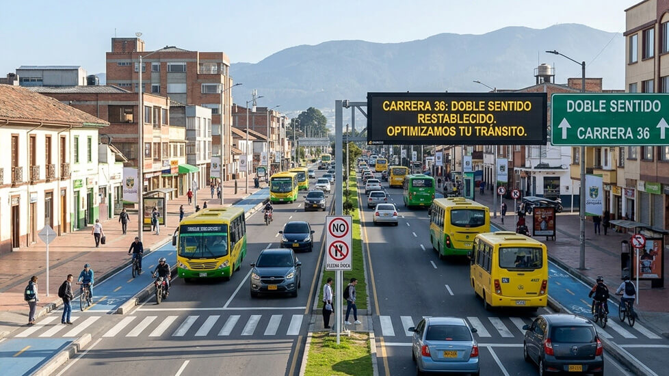 Imagen de Restablecen doble sentido en la carrera 36 de Zipaquirá como medida para optimizar el tránsito